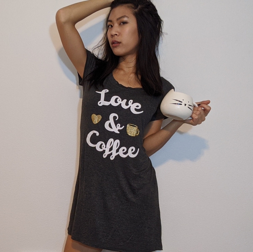 Love and coffee tunic t-shirt - Picture 3 of 6